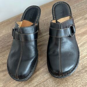 Born Woman’s Black Leather Slip-On Shoes